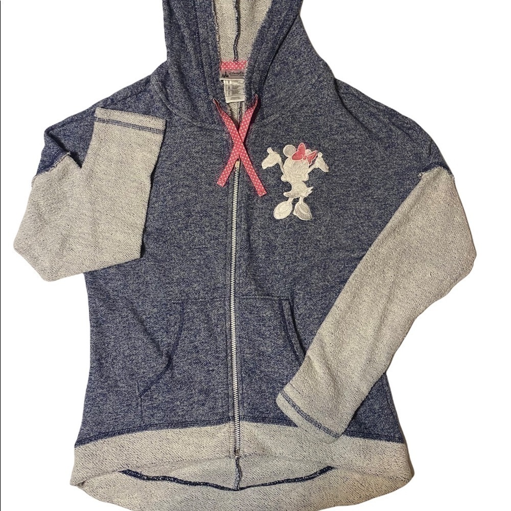 DISNEY Parks Minnie Mouse Zip Hoodie Sz Small - Picture 2 of 5